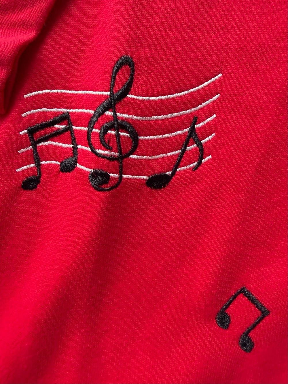 Vintage 90s C&K Design Music Notes Cardigan Womens 2X Red Embroidered Grandma - Picture 5 of 11